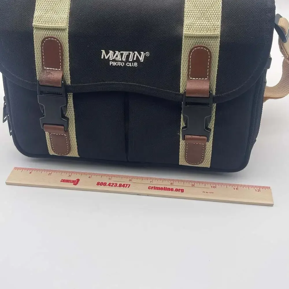 Matin Photo Club Black Canvas and Leather DSLR Camera Shoulder Bag